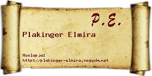 Plakinger Elmira névjegykártya